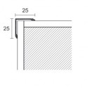 Angolare 25x25x3000 mm alluminio anodizzato argento senza fori