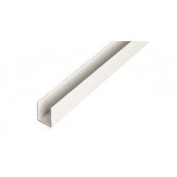 Canalina a U in alluminio anodizzato verniciato bianco mm 10x10x2000 sp 1mm